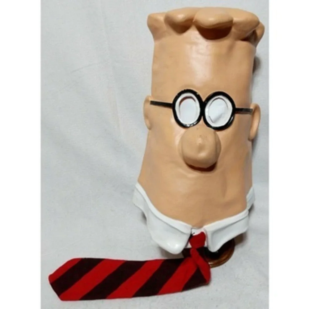 Vintage 1990s Official Dilbert Over Head Latex Mask Halloween Costume UFS‎ Rare